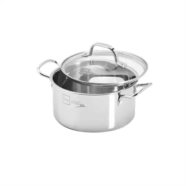 Nồi inox 3 lớp quai đũa nắp kính Fivestar 22cm