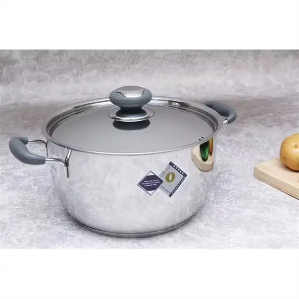 Nồi inox 430 3 đáy quai silicon 3 đáy nắp inox Fivestar 20 cm