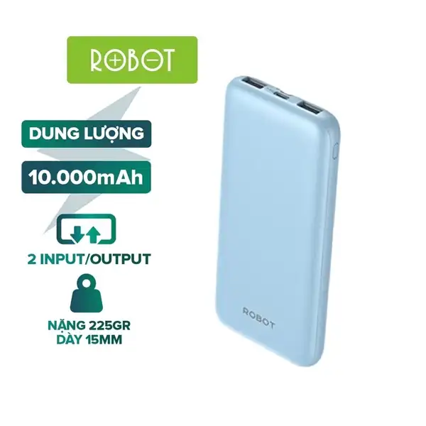 Pin sạc dự phòng Robot 10000mAh RT12 Xanh (BH12T)
