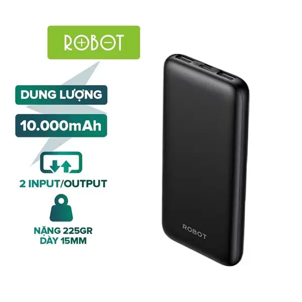 Pin sạc dự phòng Robot 10000mAh RT12 Đen (BH12T)